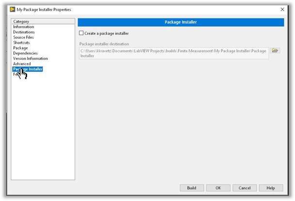 LabVIEW 2019 Publish Packages to Feeds