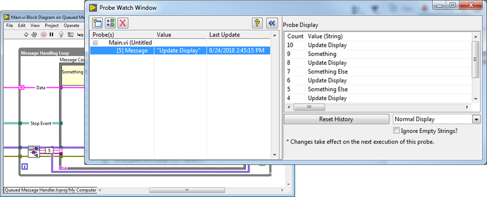 LabVIEW 2019 Probes with History