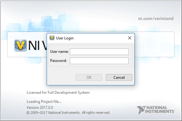 Veristand login prompt when double click on the Project