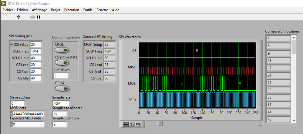 Front Panel of SDW 16-bit Register Swap.vi