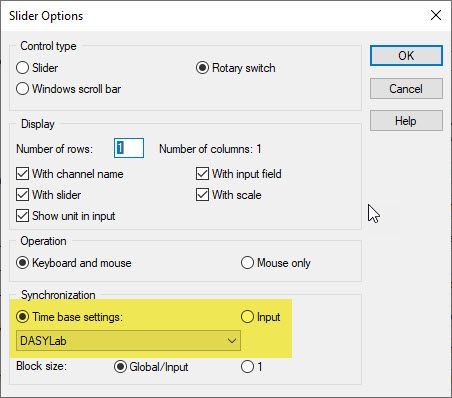 Change the Slider Time base setting