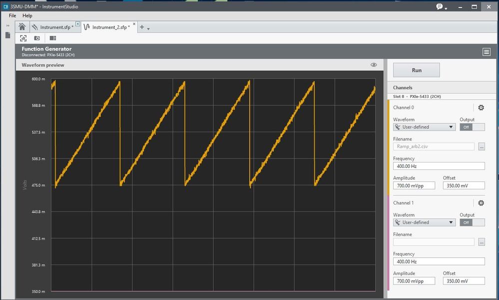 Function Generator Panel