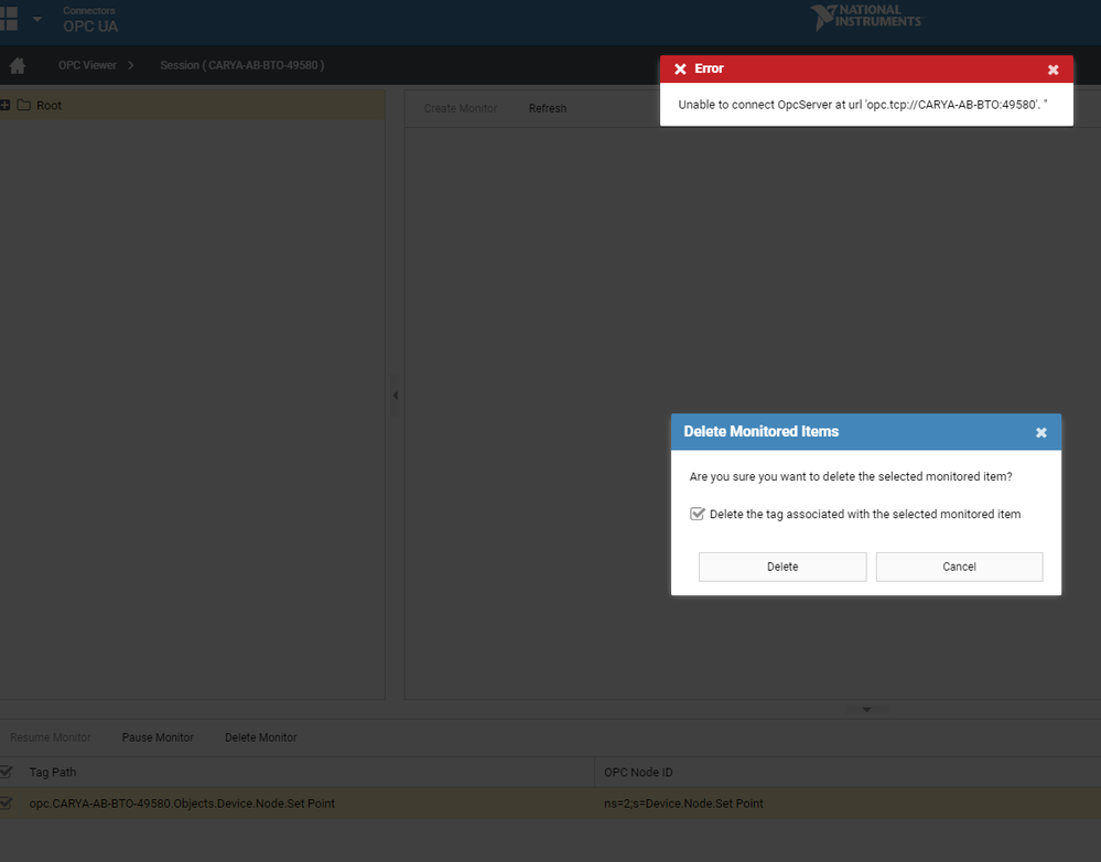 SL19.0 - OPC UA Connector - unable to delete monitored tag in case of server disconnection.PNG