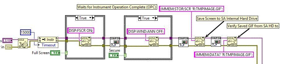 Use in-built SCPI API to save the screen to internal HDD