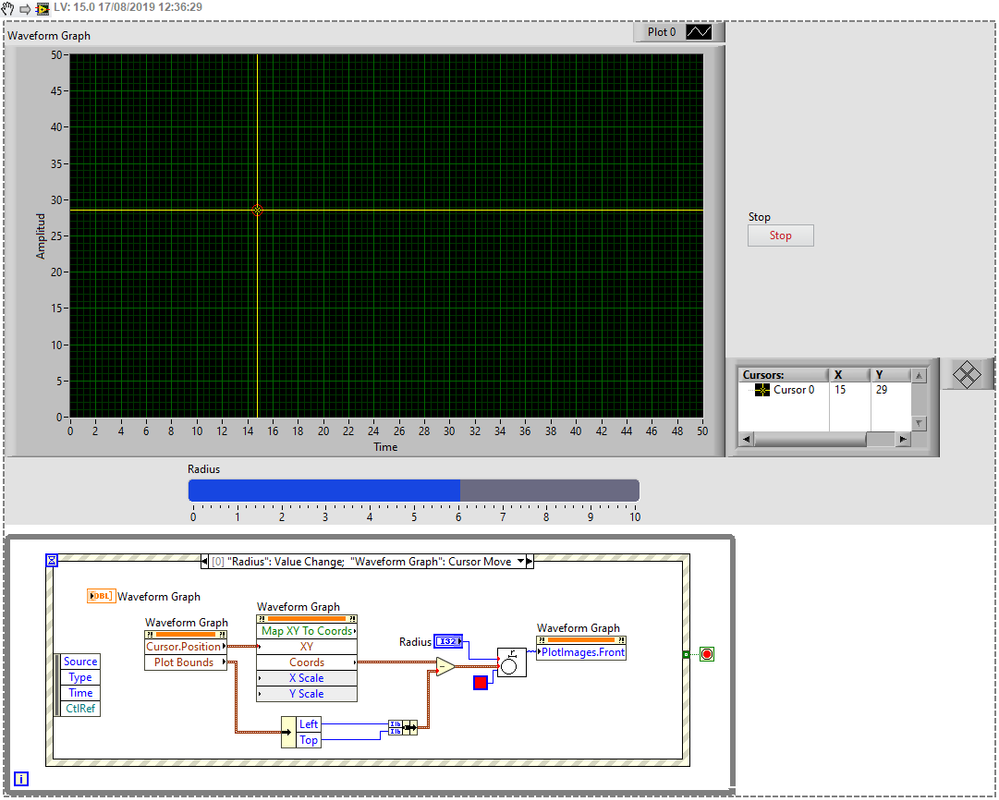 Code with Waveform Graph