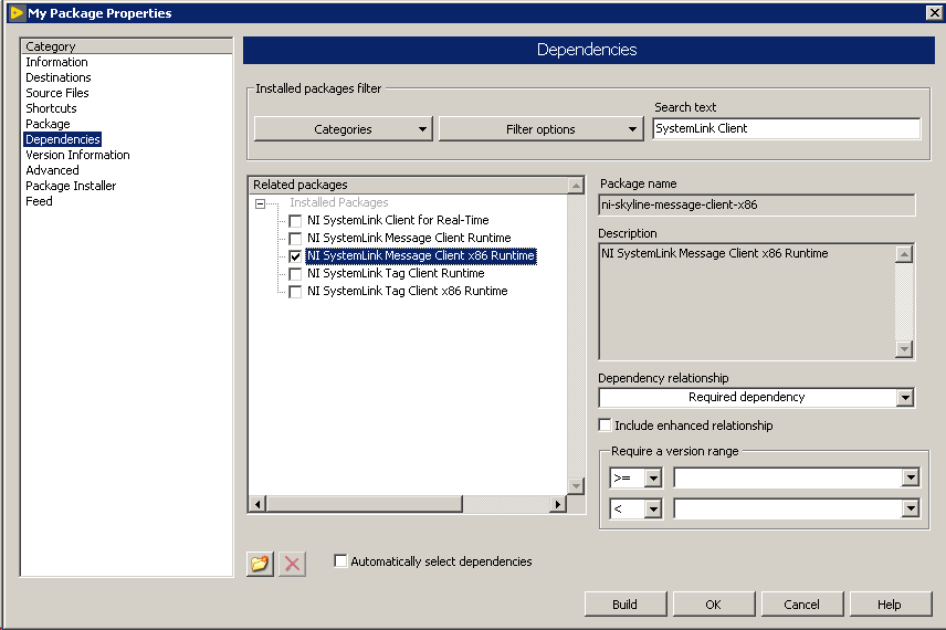 Package Dependencies