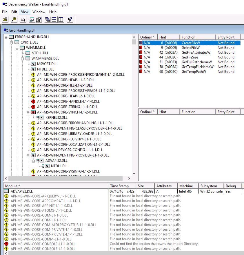 Dependency Walker - ErrorHandling dll.JPG