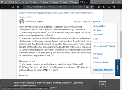 Report to a Moderator Option