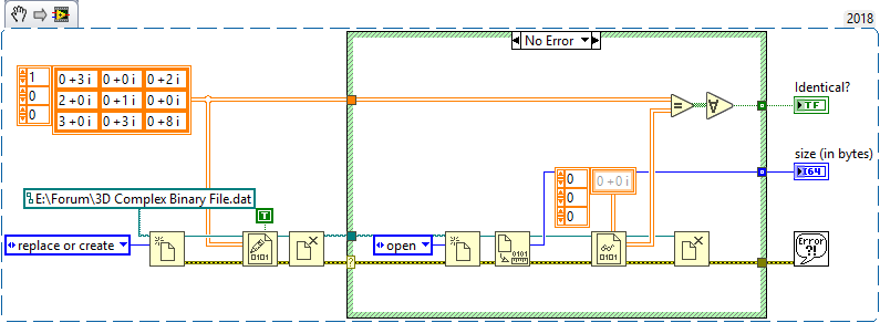 3D Complex Array Binary File I/O