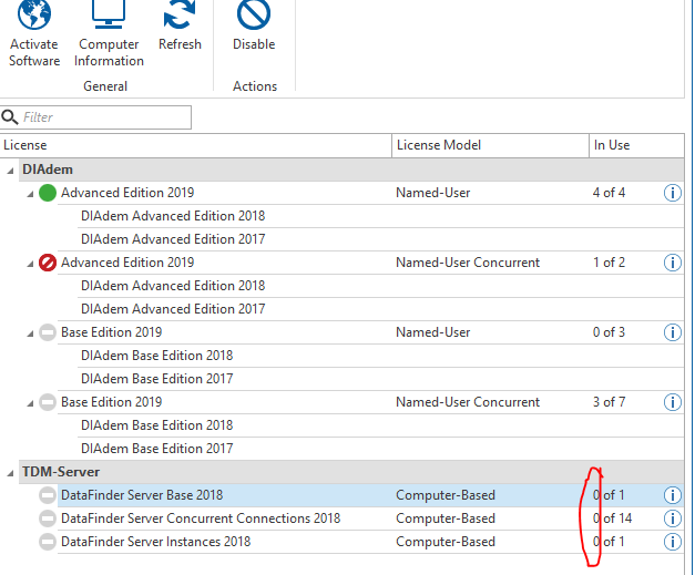 NI License Manager showing DFSE offline 191112.PNG