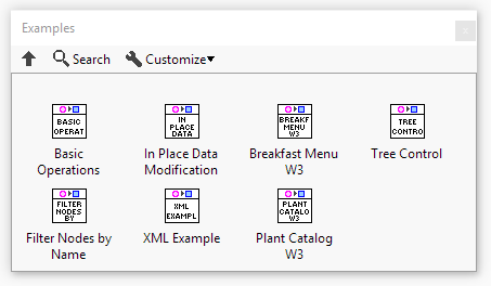 Examples Sub-palette