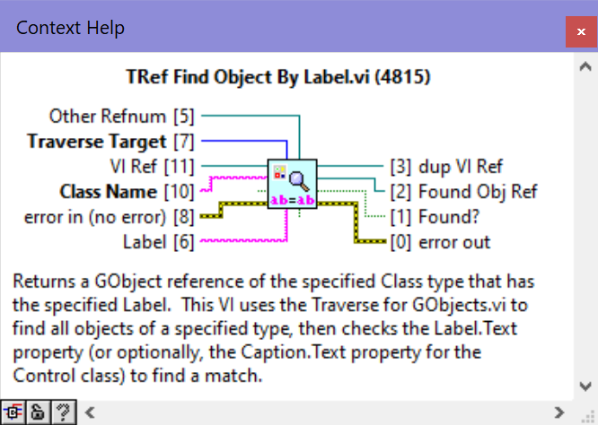 Context Help: TRef Find Object By Label.vi