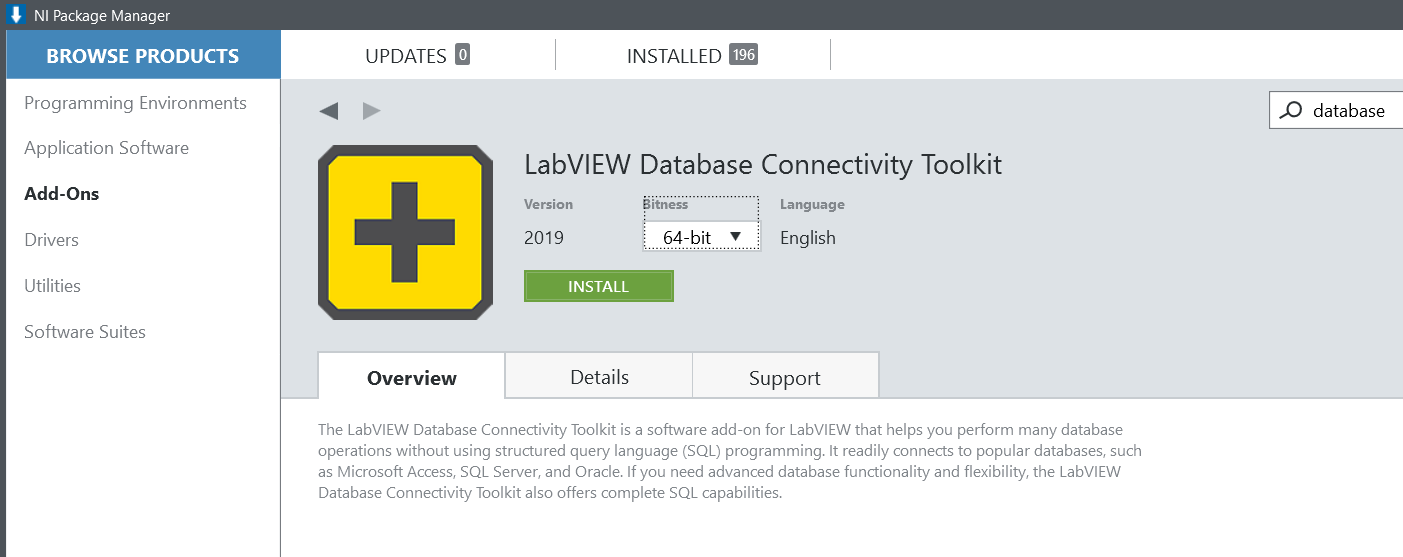 Solved: Compatibility of 64 bit Database Connectivity Toolkit - NI Community