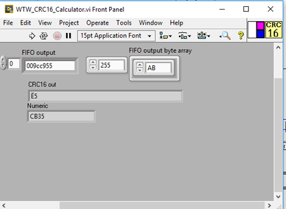 CRC output result