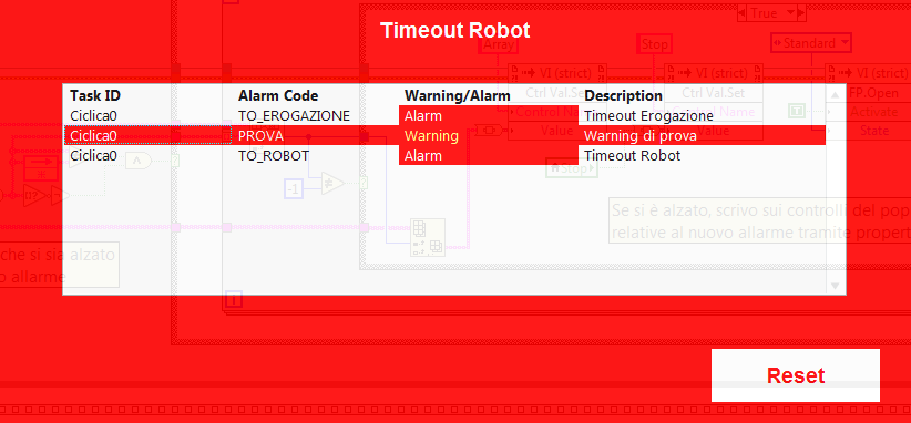 ... And this is the bad one (red selection for the warning instead of yellow selection)