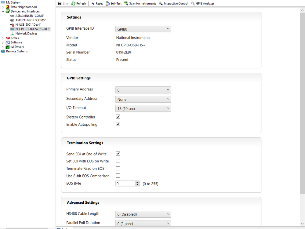 Solved: NI Max Cannot Find VISA Resource Name For NI GPIB USB HS Device ...