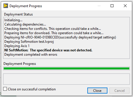 NI9514 / Kollmorgen AKD error "NI SoftMotion: The specified device was not  detected." - NI Community