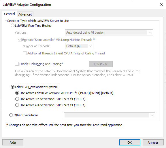 LabVIEW Adapter Configuration