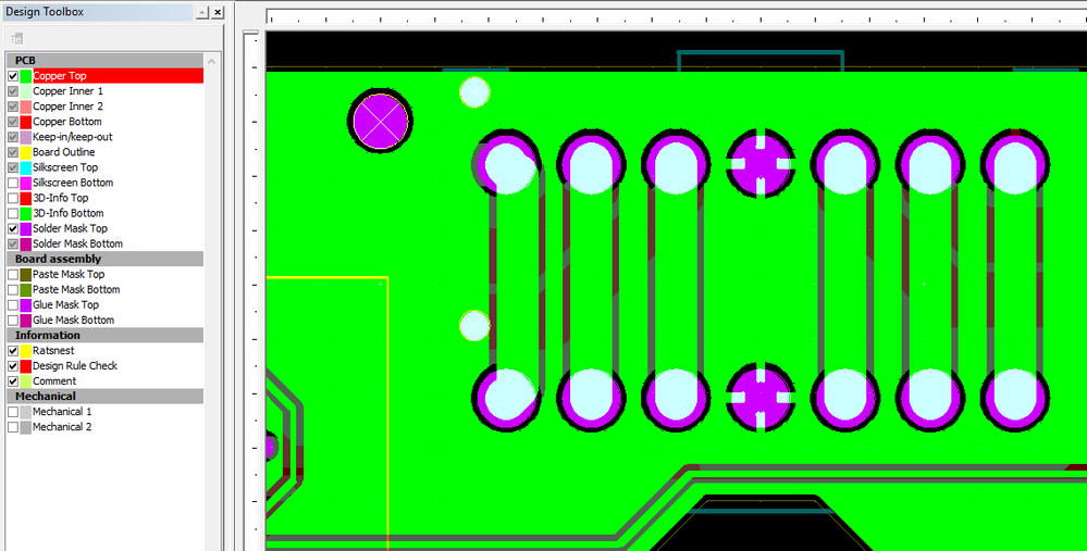 Drill hole does not produce a hole visually in the area fill, but does export the fill correctly in Gerbers.