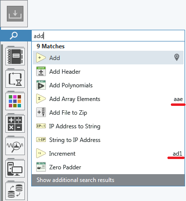NXG Quick Drop Search Window