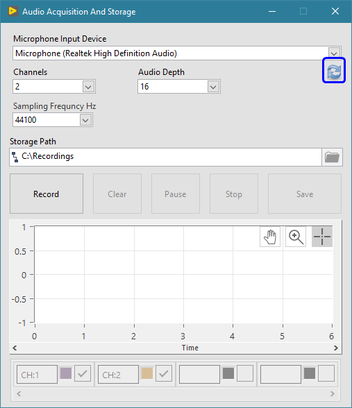 Refresh Mic Inputs Devices List