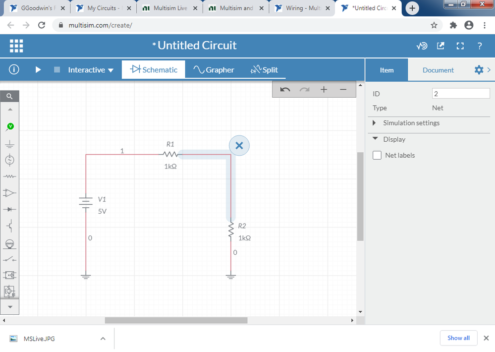 Multisim Live - Hiding Net labels.png