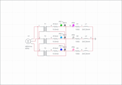 Re(2)_ Delta source, 3 phase Delta-Delta transformer with a Wye load {hjf&#125;-schematic.png