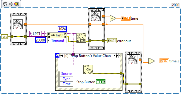 Press the Stop button while the Read function is waiting.