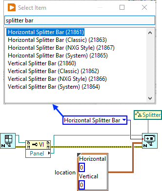 Creating Splitter Bar using Scripting VIs