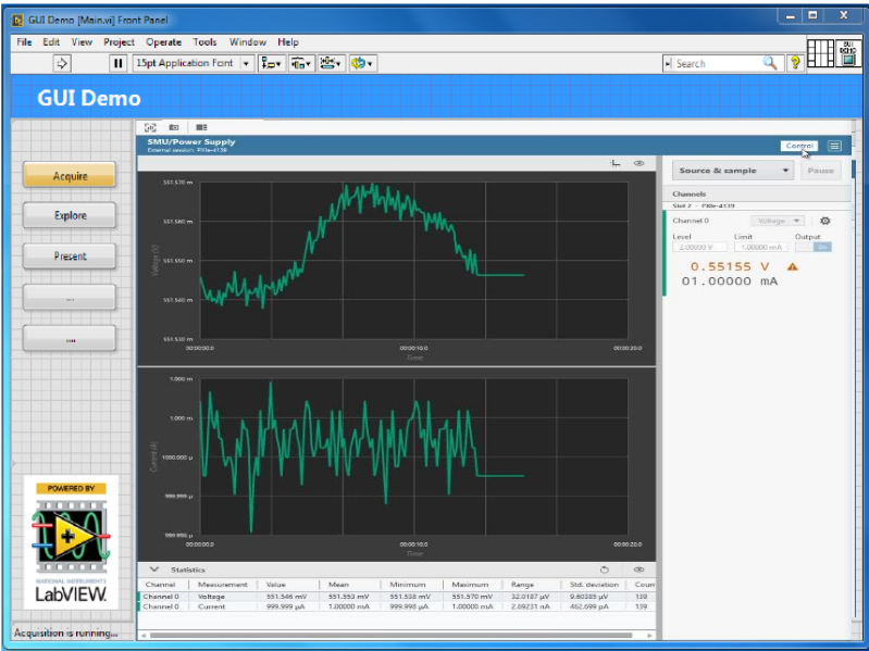 InstrumentStudio UI in  Application