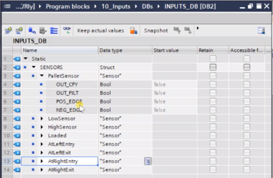 Struct and User-Defined Data Types (UDT) are Siemens standard "good programming practices"