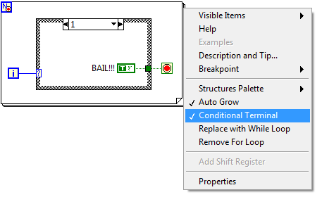 Conditional terminal for individual frames of sequence structures - NI ...