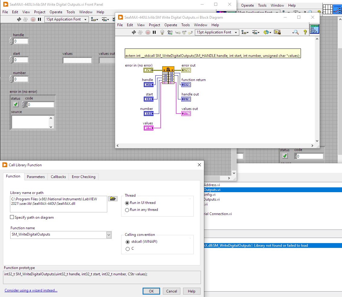 SeaMAX broken after LV2021 upgrade, library issue? - NI Community