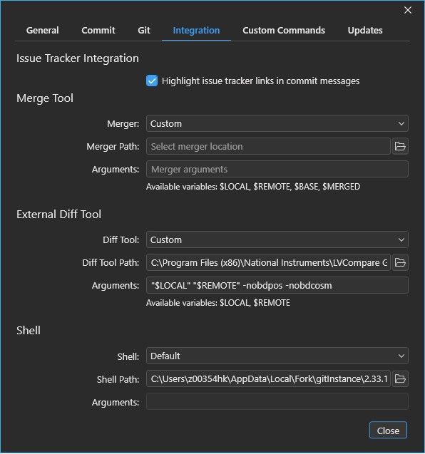 external diff settings