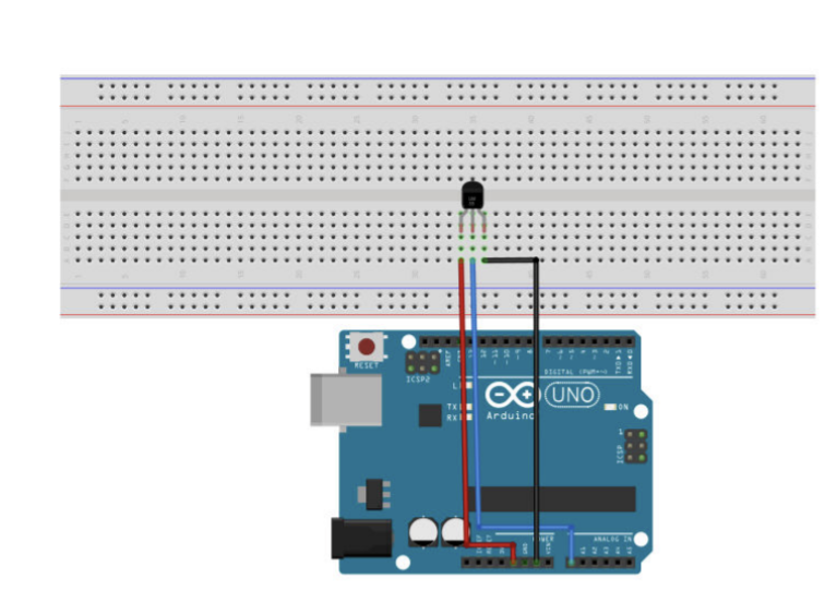 temp sensor bread board