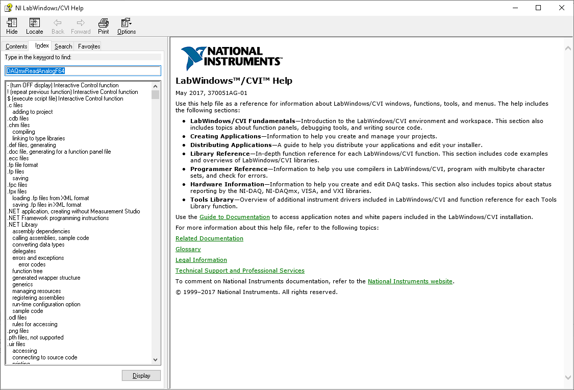 LabWindows CVI 2017 Help/F1 No Longer Functioning Correctly - NI Community