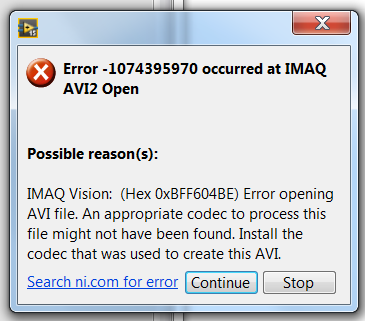 LabVIEW 2015 - IMAQ codec issue - NI Community
