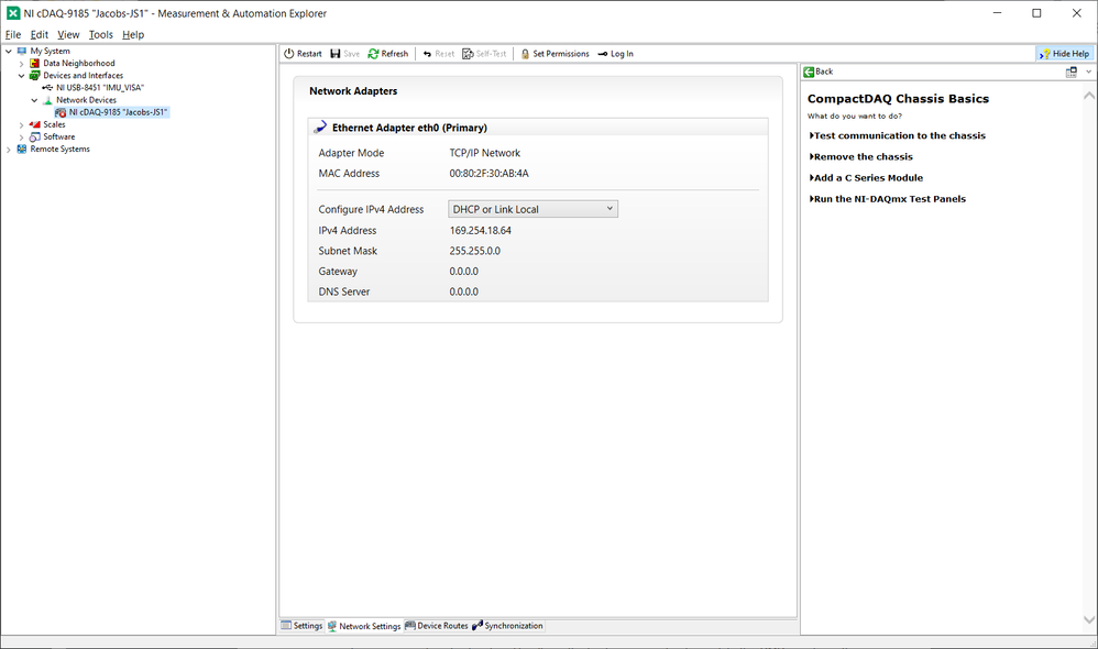 MAX network settings