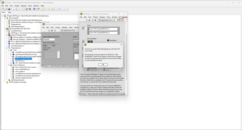 Drive stuck in PO model - Drive indicates EtherCAT Config. Error