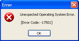 errorcode -17501 - NI Community