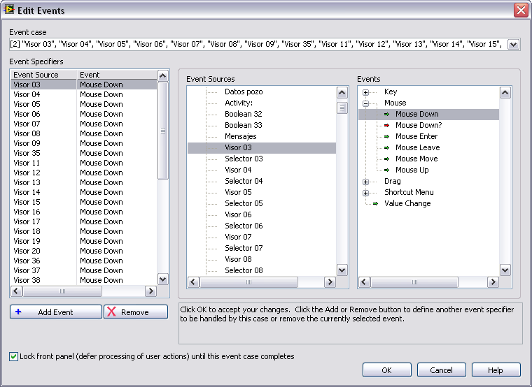 Add alphabetical ordering at Event Specifiers and Event Source List ...